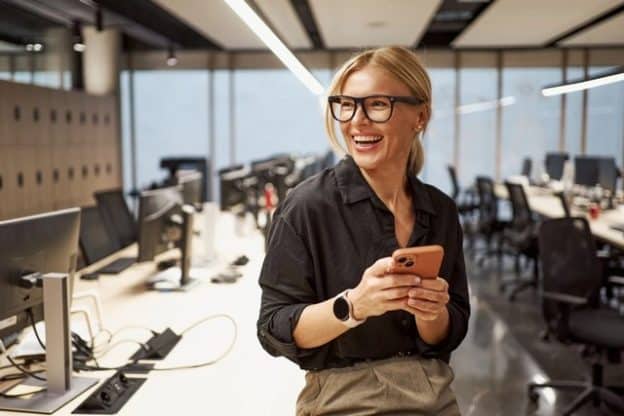 happy remote worker
